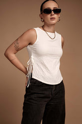 Side Slit Top - WHITE